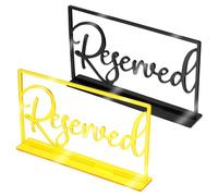 SMASOLO 6 pièces Pancartes de Table Réservée Acrylique Dorées Noires Élégantes et Solides pour Mariage Fête et Banquet Signalisation Pratique des Places Réservées