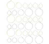 SMASOLO 64 Pièces Boucles Oreilles Créoles Chunky pour Femmes Ouvert Anneaux Ronds Larges pour DIY Bijoux Accessoires de Mode pour Mariage et Festival