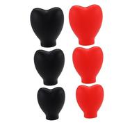 SMASOLO 6pièces Protège-pinceaux De Maquillage Silicone Protecteur Anti-poussière Avec Ventouse Pour Sèche Et Rangement De Pinceau Rouge Et Noir