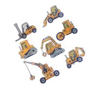 SMASOLO 7 pièces Lot de Écussons Brodés Thermocollants Forme Engins de Chantier Patchs Autocollants à Coudre Décorations Durables pour Vêtements et Accessoires DIY