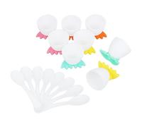 SMASOLO 8 Ensemble Set de Coquetiers Originaux Sûr avec Cuillère Support Œufs Coque Forme de Pied pour Garçon Fille Facile à Nettoyer pour Déjeuner et Brunch