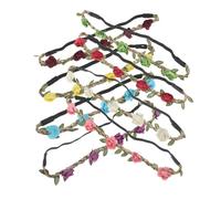 SMASOLO 8 Pièces Couronnes de Fleurs Elastiques pour Femmes et Filles Bandeaux Floraux Roses avec Ruban Elastique Accessoires DIY pour Mariage Fête Plage et Cérémonie Bandeaux Têtes