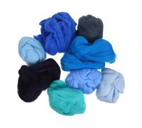 SMASOLO 8 Pièces Laine à Feutrer Bleue Douce pour DIY Laines Cardées pour Feutrage à Aiguille Filage Main Tissage et Créations Artisanales