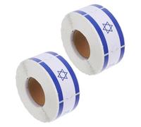 SMASOLO Autocollants Drapeau Israélien 50 X 30 MM 2 Rouleaux Papier Mat Imperméable Adhésif Puissant pour Étiquetage Décoration de Valises Paquet et Événements Juifs