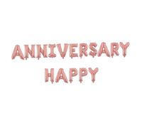 SMASOLO Ballons Aluminium Happy Anniversary Lettres Décoratives pour Anniversaire Mariage Cérémonie Ensemble Ballons Festifs pour Fête