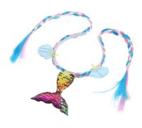 SMASOLO Bandeau Sirène à Paillettes Coquillage pour Fille, Serrage-tête Léger Tresse Bleu, Rose et Blanc, Accessoire Cheveux Fête, Carnaval et Cosplay