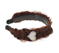 SMASOLO Bandeau Tressé Queue de Poisson en Cheveux Synthétiques Marron Clair Strass, Large Postiche Tissé la Main, Accessoire Cheveux pour Femmes et Filles, Coiffure Élégante