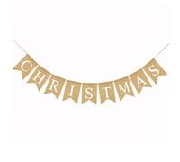 SMASOLO Bannière De Noël En Toile De Jute Joyeux Noël Lettres Décoratives Tirée Suspendue Pour Décoration Intérieure Extérieure Fête Saisonnière