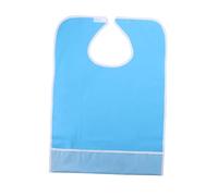 SMASOLO Bavoir Adulte Repas Imperméable Bleu Protection Étanche Huile avec Boutons Pression Ajustables Pochette Taches pour Personnes Âgées et
