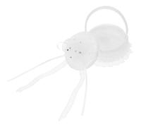 SMASOLO Boîte à Alliances Brodée en Satin Blanc Coussin Porte-alliances Doux, Mini Panier de Mariage Décoratif pour Cérémonie, Plateau à Bijoux Élégant Saint-Valentin et Mariage