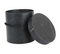 SMASOLO Boîte à Chapeau Fleuriste Portable Ronde Noire Boîte Cadeau Papier pour Rangement et Emballage Fleurs Saint-valentin Anniversaire Fête