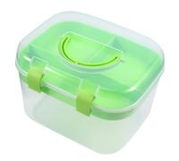 SMASOLO Boîte de Rangement Cosmétique Plastique Portable avec Poignées Double Étanche Compartiments pour Pilules et Cosmétiques Usage Domestique Couleur Couleur