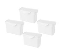 SMASOLO Boîte de Rangement Multifonctionnelle Blanche pour Lessive en Poudre Lot de 4 Compacte et Rechargeable pour Buanderie Appartement ou Voyage Contenant Étanche pour Détergent