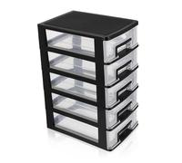 SMASOLO Boîte de Rangement Plastique Transparente à Organiseur Portable pour Bureau et Chambre Armoire de Rangement Compacte Colonne de Bureau Multifonctionnelle