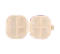 SMASOLO Boîte de Voyage Rose à 4 Compartiments avec Décorations Brillantes, Petite Boîte à Pharmacie Portable pour Rangement Pratique des Remèdes au Quotidien en Déplacement