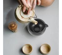 SMASOLO Bol à Matcha Céramique Japonaise avec Bec Verseur pour Cérémonie Thé Bol à Thé Compact Cadeau