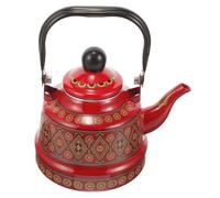 SMASOLO Bouilloire Émail Épais Rouge Vintage pour Café et Thé avec Poignée Brûlure Bouilloire à Eau pour Maison et Bureau
