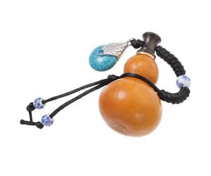 SMASOLO Bouteille Gourde Décorative 300 ML en Calebasse Naturelle Finition Cire D’Abeille Gourde à Vin Hermétique Petite Taille 5-8 CM Support de Stockage Multi-Usage pour Brandy