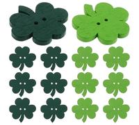 SMASOLO Boutons en Bois Trèfle 50 Pcs, Décoration Saint-patrick, Fournitures de Bricolage, Embellissements Couture, Accessoires Fête, Motif Bois Naturel, Lot pour Loisirs Créatifs