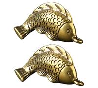 SMASOLO Breloques Carpes En Laiton Lot De 2, Pendentifs Porte-clés Dorés, Charme De Carpe Pour Paquet Et Bijoux, Accessoire Chance Pour Fête Et Usage Quotidien