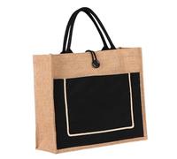 SMASOLO Cabas Réutilisable Lin Naturel Grand de Courses Portable et Pique pour Femmes Capacité Spacieuse et Surface Personnalisable pour Création Artistique