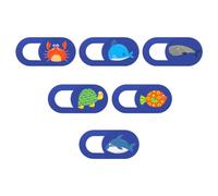 SMASOLO Cache Coulissant pour Webcam Lot de 6 Pièces Motif Animaux Marins en ABS Léger et Solide Protection Confidentialité pour Ordinateur Portable Tablette et PC Couverture Glisser