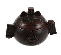 SMASOLO Cendrier Rond en Céramique Cendrier De Balcon Rétro Portable Marron Clair