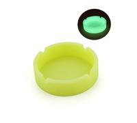 SMASOLO Cendrier Rond Silicone Chaleur Incassable Lumineux pour Porte Cendres avec Encoches pour Maison et Nuit