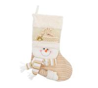 SMASOLO Chaussette de Noël Blanche Suspendue Décorative avec Cadeau Surprise Bonbons Ornement Festif pour Arbre de Noël Intérieur