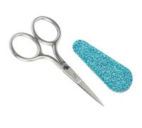 SMASOLO Ciseaux à Broder en Acier Inoxydable Large Anneau Étui Bleu Brillant Inclus Mini Ciseaux de Précision pour Couture Loisirs Créatifs et Coupe de Fils - Outil Couture Portable