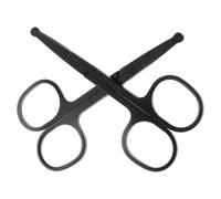 SMASOLO Ciseaux à Tailler pour Poils de Nez et Oreilles en Acier Inoxydable 2 Pièces Taille Compacte Sécurité Embouts Arrondis Unisexe Usage Personnel et Voyage