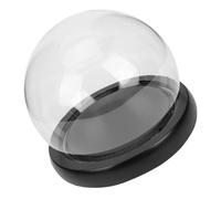 SMASOLO Cloche en Verre Dôme Transparent 10 CM avec Socle en Bois Foncé pour Exposition de Fleurs Stabilisées et Objets de Collection Présentation Décorative Polyvalente Protection