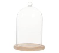 SMASOLO Cloche Verre Transparent avec Base Vitrine de Décorative pour Plantes Fleurs Séchées et Objets de Collection Design avec Poignée Oiseau Modèle pour Décoration de Table et Mural