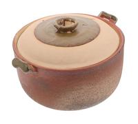 SMASOLO Cocotte En Terre Cuite 2,5l Avec Poignée Bol De Cuisson Argile Cuisson Mijotée Pot Robuste Maison Repas Familials