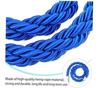 SMASOLO Corde Barrière Torsadée Bleue avec Crochets Dorés pour Séparateur File Attente Contrôle des Foules Hôtel et Événements