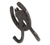 SMASOLO Crochet Mural en Fonte Fer à Cheval 1 Pièce, Crochet Suspendre Robuste pour Manteaux, Paquet et Serviettes, Décoration Rustique pour Entrée Cuisine, Patère Vintage en Fer Forgé