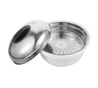 SMASOLO Cuiseur Vapeur Micro-ondes Inox Couvercle Plastique, Panier Vapeur Multi-usage pour Riz, Raviolis et Légumes, Cuisson Rapide et Pratique Cuisine Domestique, 1 Pièce