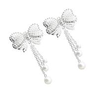 SMASOLO Décoration Coque Téléphone Strass Et Perles Pour Femmes, Autocollant Accessoires Coques Téléphone En Alliage, Lot De 2 Pièces, Style Pompon, Taille Standard, Couleur Métallique Argentée