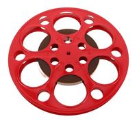 SMASOLO Décoration Murale Bobine de Film en Métal Rouge Vintage 16 MM Sculpture Murale Cinéma Industrielle pour Salon et Soirée à Thème Cinéma Accessoire Décoratif Unique