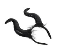 SMASOLO Diadème de Bœuf Noir Halloween Tête Cosplay Diable Accessoire pour Fête et Spectacle