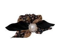 SMASOLO Élastique à Cheveux Noir Nœud Décoré de Perles et Strass Corde Élastique Mignonne pour Filles et Femmes Accessoire Coiffure Élégant pour Usage Quotidien et Fêtes