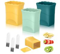 SMASOLO Ensemble de 3 Trancheurs Multifonctions pour Fruits et Légumes Coupe Rapide Manuelle avec Brosse Outil Pratique pour Cuisine Coupe Fruits Polyvalent