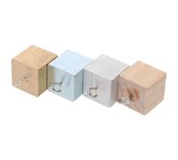 SMASOLO Ensemble de 4 Cubes de Densité pour Sciences, 2 Cm Arête, en Laiton, Fer, Aluminium et Bois avec Crochet, Outil Pédagogique pour Expériences Scientifiques en Laboratoire