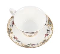 SMASOLO Ensemble Tasse à Café en Porcelaine Fine 1 Pièce avec Soucoupe Assortie, Plateau Élégant, Motif Floral, Style Européen, pour Thé, Café et Boissons Chaudes, Usage Couleur Aléatoire