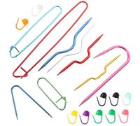 SMASOLO Épingles à Tricoter de U en Oxyde d'Aluminium Kit 9 Pièces 10 Boucles de Sécurité pour Tricot DIY Outil Léger et Portable pour Points Courbes Couture et Travaux Manuels