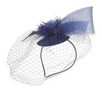 SMASOLO Fascinator Tulle et Plumes Accessoire Élégant pour Mariage et Tea Party Headband Décoratif Style Rétro pour Photographie et Performances