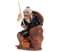 SMASOLO Figurine Pêcheur en Céramique 10 Cm pour Décoration D'aquarium, Ornement Étanche et Sûr, Statue de Vieux Pêcheur pour Décor Naturel et Ambiance Vivante
