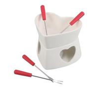 SMASOLO Fondue Cup Céramique Forme de Cœur Petit Fourneau à Fromage Chauffant pour Chocolat Fondu et Fruits de Mer Réchaud Compact pour Mariage et Maison