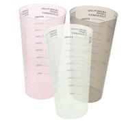 SMASOLO Gobelets Doseurs pour Lessive Liquide 3 Pcs en Plastique Transparent avec Graduation Précise en Ml, Tasses à Mesurer pour Adoucissant Textile, Usage Buanderie et Voyage,
