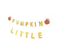 SMASOLO Guirlande de Thanksgiving en Papier Pailleté Lettres Little Pumpkin Bannière Décorative Automne Petites Citrouilles Drapeau Suspendu pour Fête d'Automne et Cheminée Décoration
